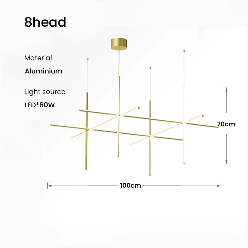 COORDINATES Pendant Light Italy Designer Tube Gold Chandeliers for Kitchen Hotel Staircase Linear scandinavian Pendant lamp
