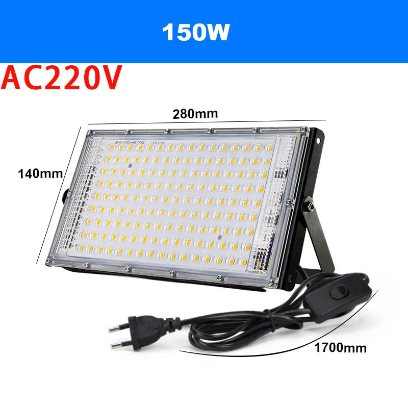 LED Light Adjust Angle Blue Light Floodlight 50/100/150W EU (No) Plug AC220V Outdoor LED Spotlights USB DC5V Party Lighting Lamp