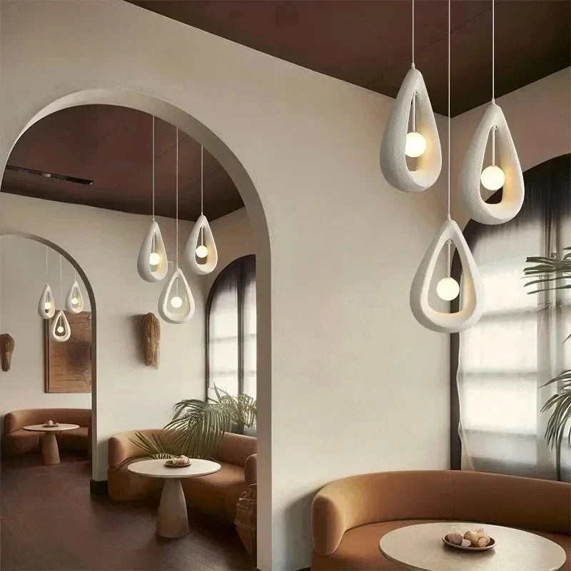 Japan Wabi-sabi Creative LED Ceiling Pendant Lights Resin Restaurant Kitchen Island Hanging Lamps Home Decor Factory Outlet Lamp