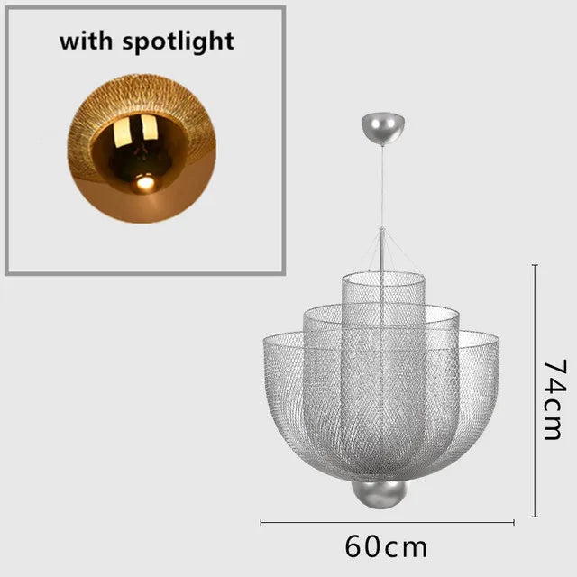 Artpad Modern Moooi Metal Grid Ceiling Chandelier Designer Chrome Meshmatic Dining Table Restaurant Led Large Hanging Lamps