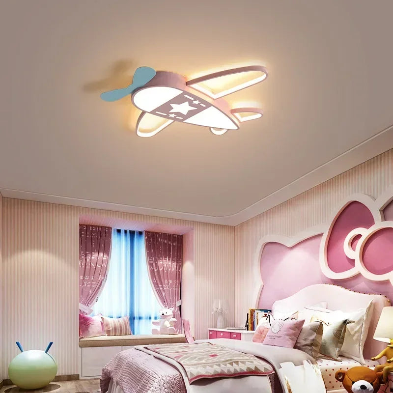 Modern Creative LED Ceiling Light Children's Cartoon Airplane Light Baby Room Bedroom Room Decoration Indoor Lighting Fixtures