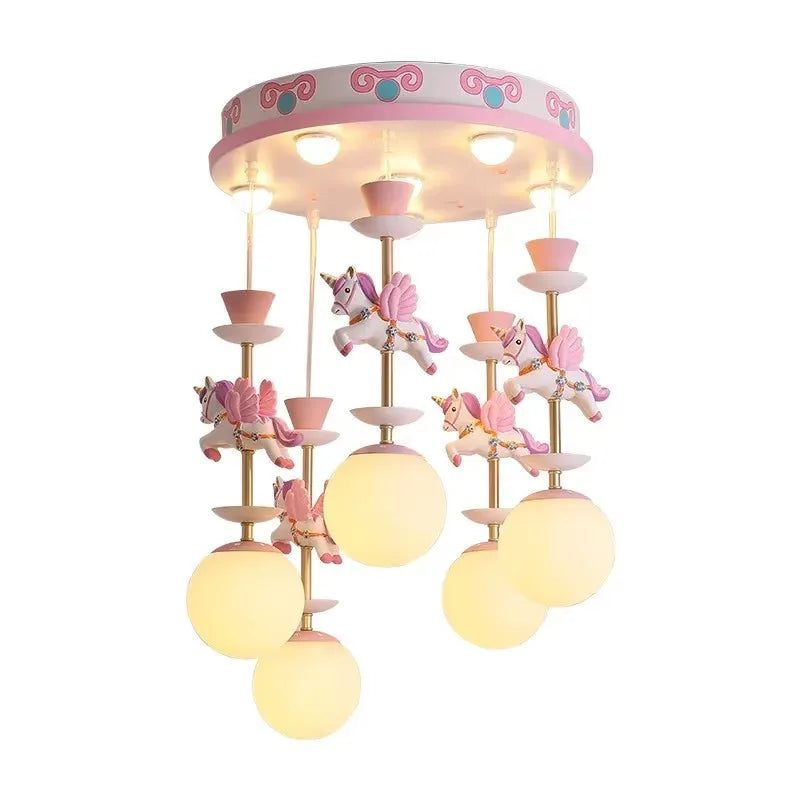 Modern Creative Unicorn Cartoon Pendant Lamp Simple Baby Room Children's Chamber Bedroom LED Eye Protection Ceiling Light