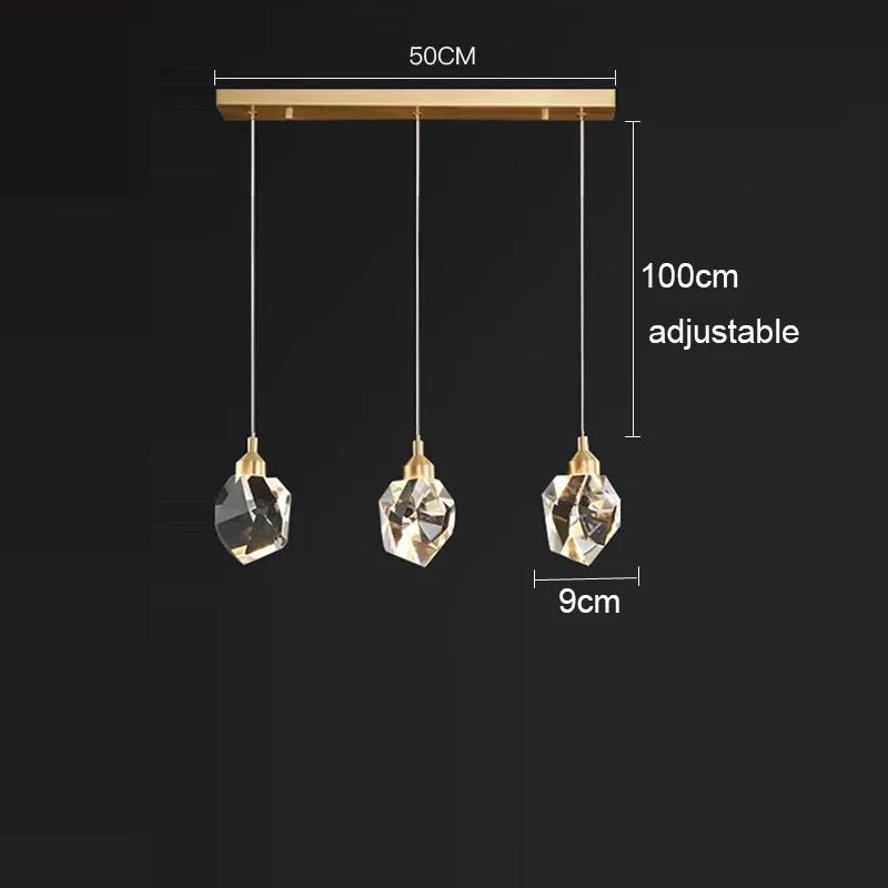 Modern Crystal Chandelier Indoor Crystal Ceiling Light Fixtures With Clear Solid Crystal For Living Room Hallway Kitchen Lamp