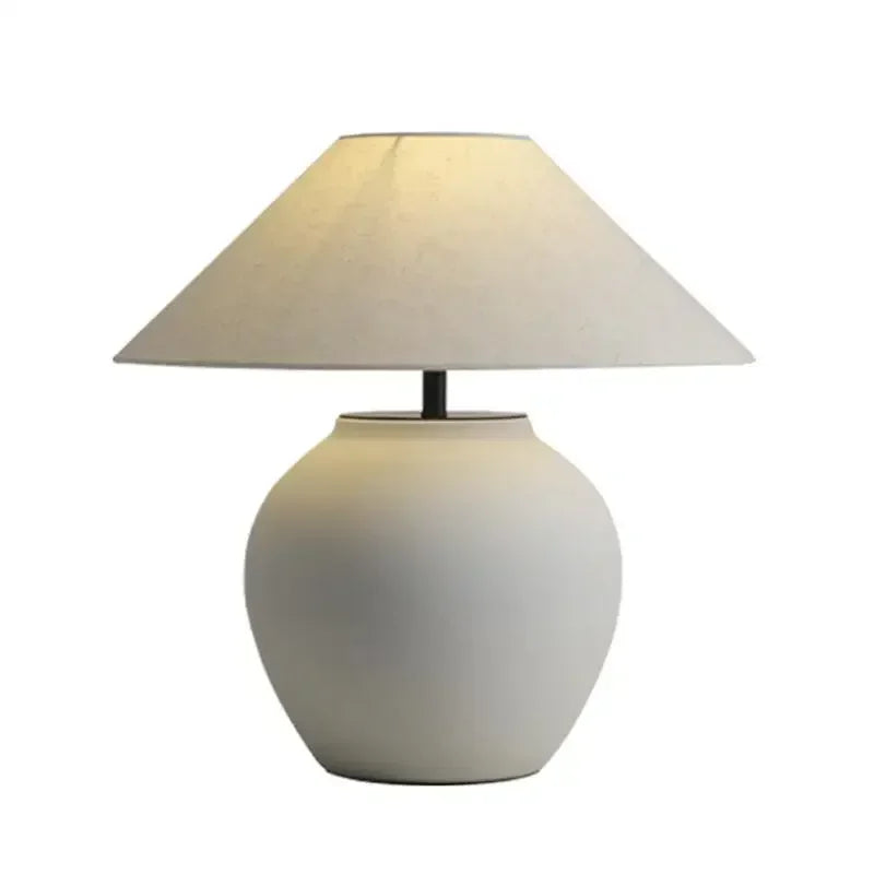 Nordic Retro Ceramic ,Table Lamp Fabric Lampshades, Bedside Table Lamps, Room Decoration, Indoor Lighting, Floor Lamps