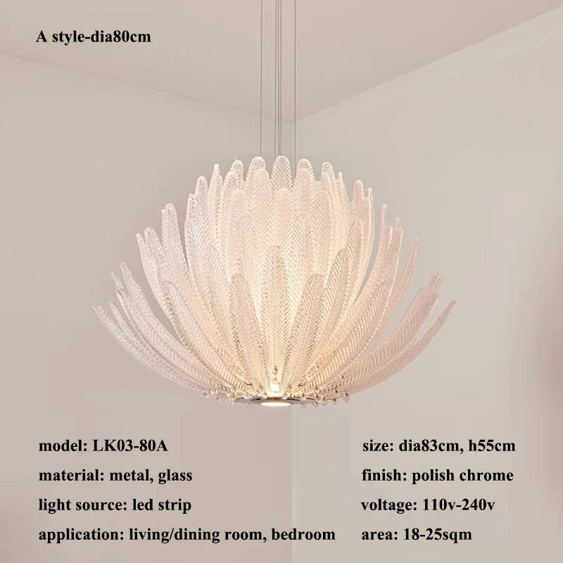 French Luxury Living Room Restaurant Pendant Lights Bedroom Hotel Villa High-end Crystal LED Chandelier Home Decor Lamps Fixture