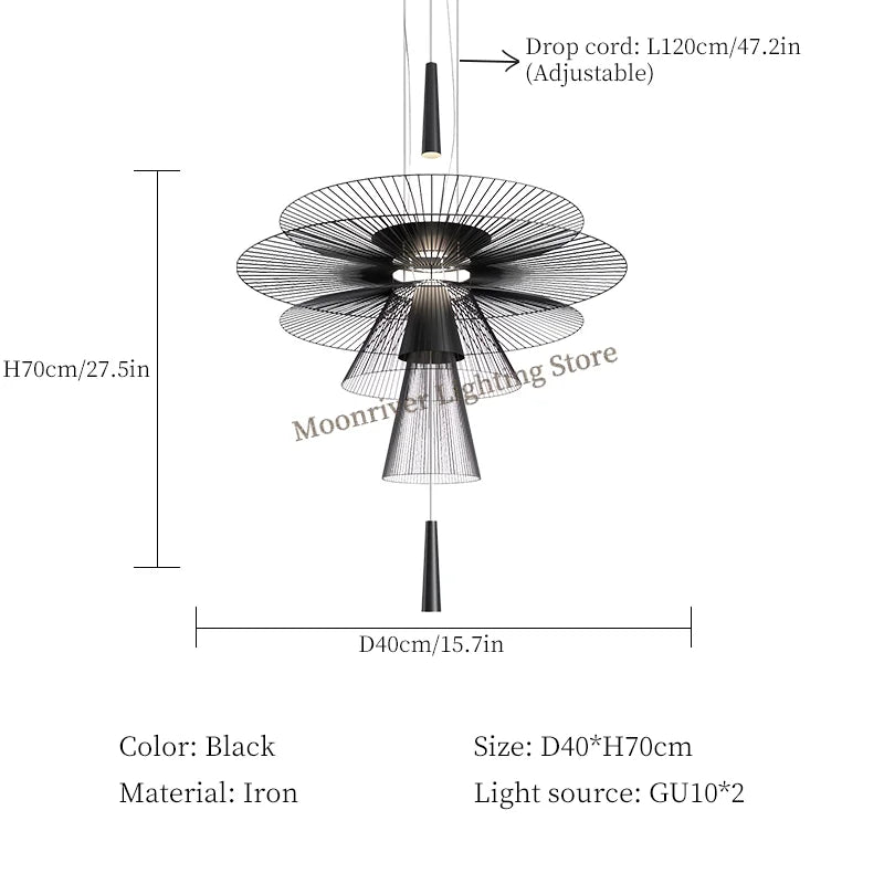 Modern Flying Saucer Hanging Lamps for Ceiling Luxury Metal Pendant Lights Restaurant INS LED Chandelier Loft Home Decorations