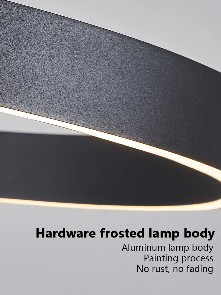 Nordic modern chandelier simple ring light led pendants round lamps