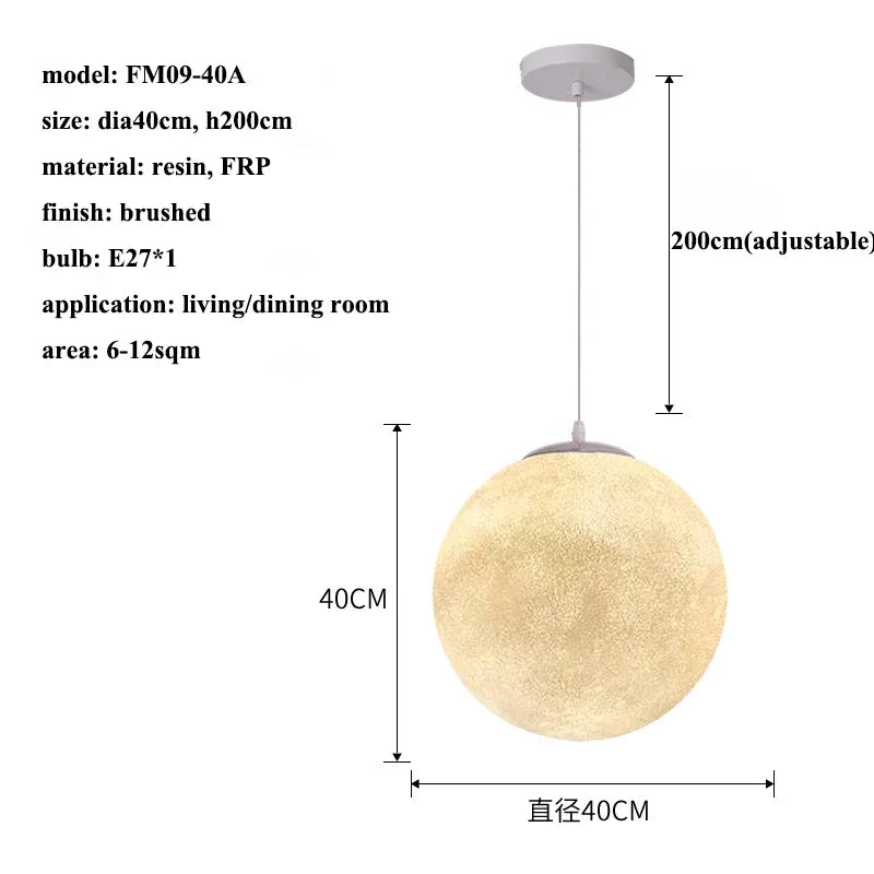 Nordic Moon Led Pendant Lights Lighting Living Dining Room Decor Chandeliers Restaurant Cafe Bar Hanging Lamp Bedroom Luminaire