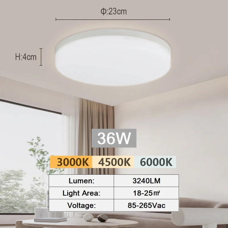 Modern LED Ceiling Panel Light - 18W 24W 36W 48W Indoor Lamp