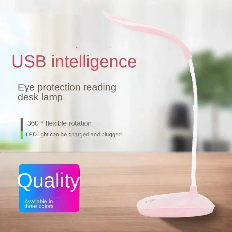 Portable Touch Dimming LED Desk Lamp - USB Rechargeable Eye-Care Reading Light