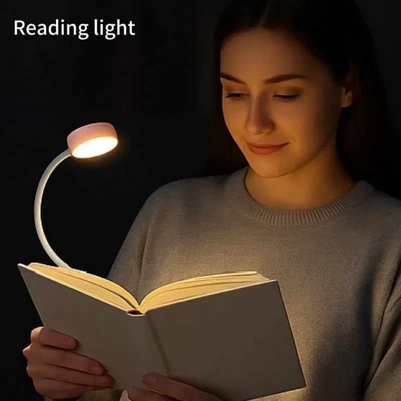 USB Rechargeable LED Book Light - 3 Color Modes Dimmable Reading Lamp