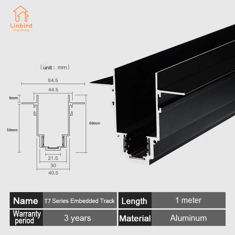 35 Series DC48V Magnetic Track Light - Modern Embedded LED Grille Spotlight & Linear Flood Lamp for Ceiling Home Lighting