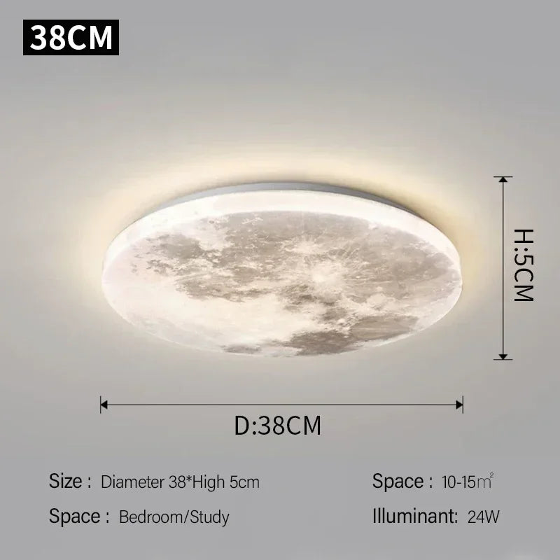 Modern Moon Wall Light Creative Ceiling Light Universal Stepless Dimmable Chandelier 36W 42W Living Room Bedroom Lamp Home Decor