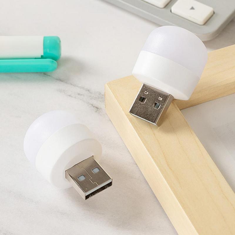 USB Night Light Simple Mini LED Night Light USB Plug Light Mobile Power Charging Eye Protection Reading Small Round Night Light