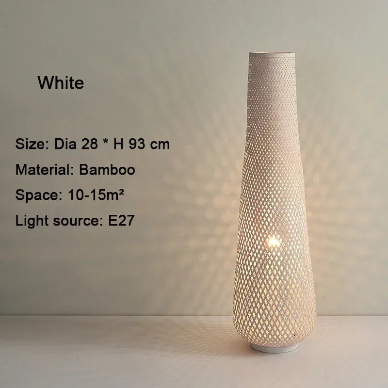Japanese Style Floor Lamp Tea Room Zen Bamboo Creative Vertical Light Nordic Living Room Bedroom Ins Style Sofa Side Art Lights