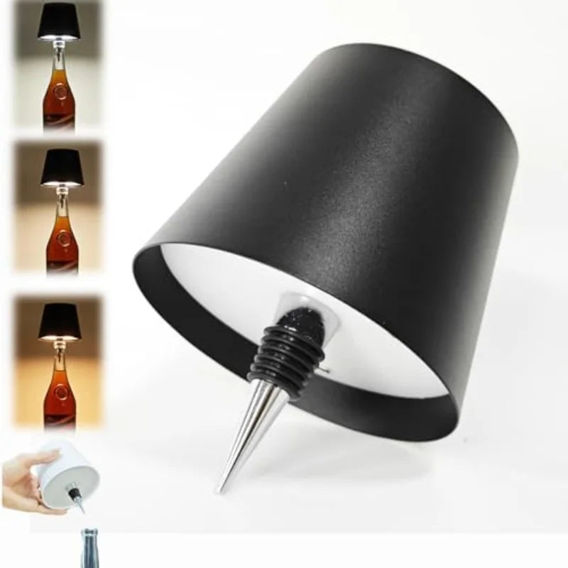 Wireless Wine Bottle Lamp 3 - Color LED Table Lamp with Rechargeable Touch Control Ideal for Bar and Restaurant Dec Suitable for
