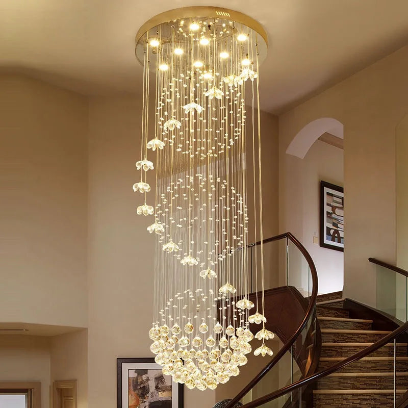 New Modern Chandeliers For Duplex Building Living Room Staircase Pendant Lamp Nordic Loft Spiral Long Chandelier Lustre Fixtures