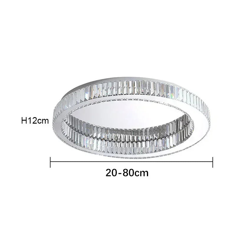 Italian Light Luxury Round Crystal Ceiling Lamp Modern High-end Luxury Villa Nordic Creative Living Room Warm LED Eye Protection