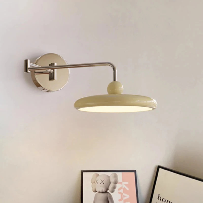 Nordic Folding Rocker Arm Wall Lamps LED Movable Bedside Lamp Modern Living Room Bedroom Wall Lights Retractable Reading Light