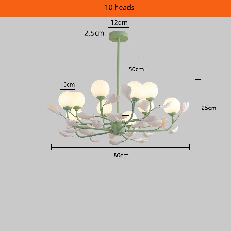 French Living Room Pendant Lamp Modern Minimalist Net Red Glass Chandelier Creative Flower Warm Bedroom Restaurant Home Lighting