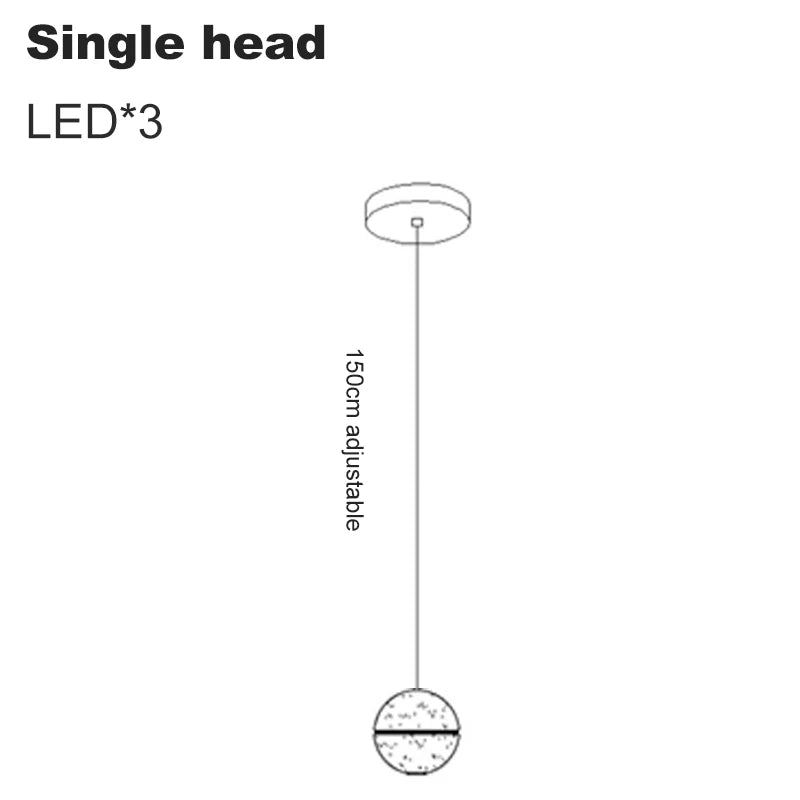 LED Villa Staircase Pendant Lights Long Cable Hanging crystal glass ball droplight for Restaurant Bar Indoor Decorative
