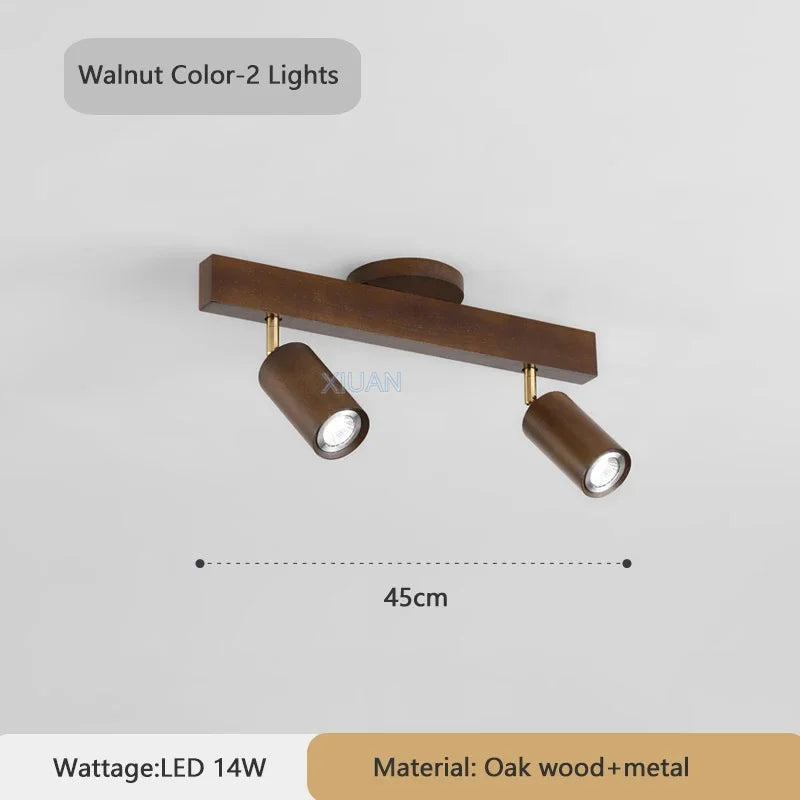 2026 Nordic Walnut Wood Ceiling Chandelier For Living Room Dining Room Aisle Entrance Corridor Lamps With Spotlights For Wall Pi
