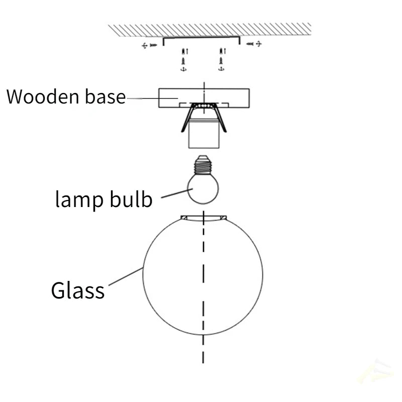White Glass Ball Modern LED Ceiling Lamp Living Room Wooden Pedestal Hanging Ceiling Lights Home Lighting Decor Kitchen Fixtures