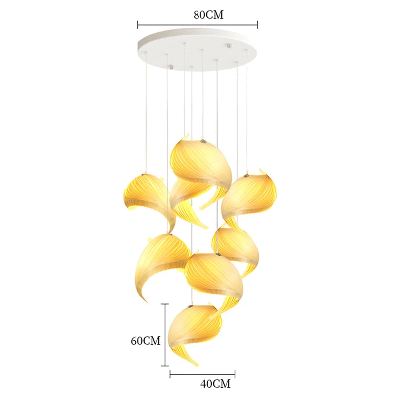 Japanese Unique Wooden LED Pendant Lamps Creative Living Room Restaurant Coffee Shop Art Chandelier Home Decor Lights Fixtures