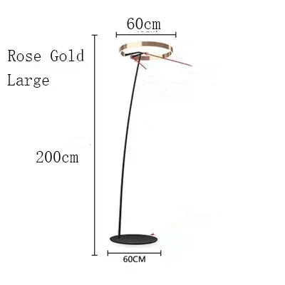 Ring Fishing LED Floor Lamp Golden Long Pole Modern Simple LED Minimalist Light Luxury Designer Vertical Table Lamps Room Decor