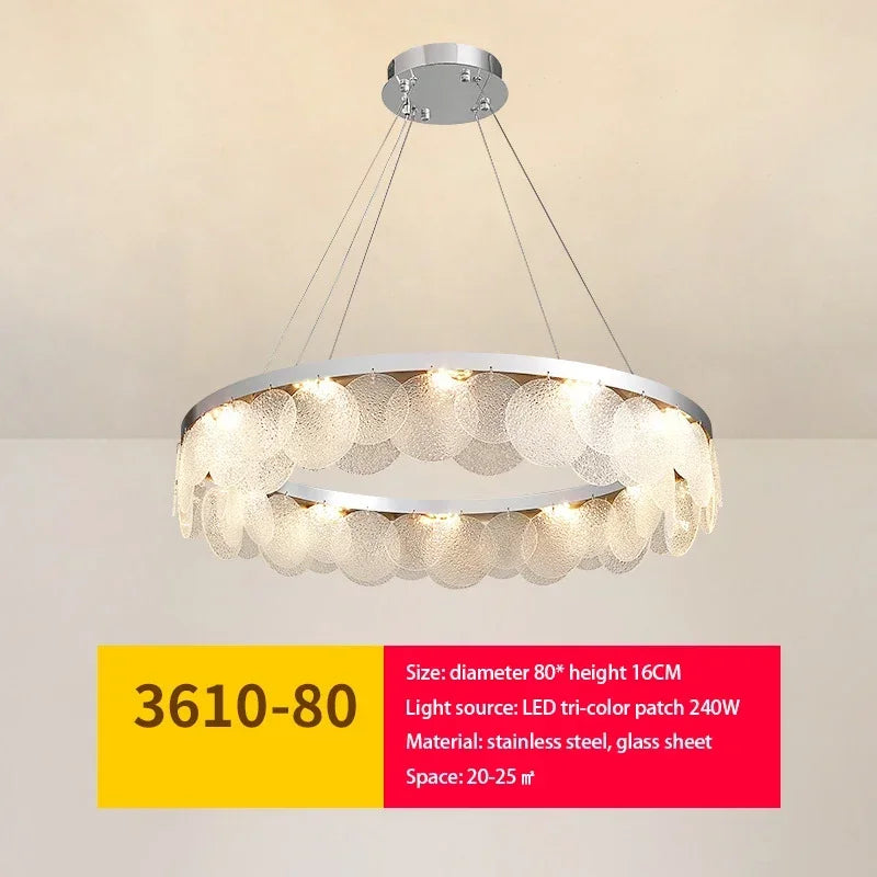 Modern LED Ceiling Lamp Metal Art Glass Chandelier Hanging Lamp Living Room Kitchen Indoor Decoration Ceiling Lustre Fixture