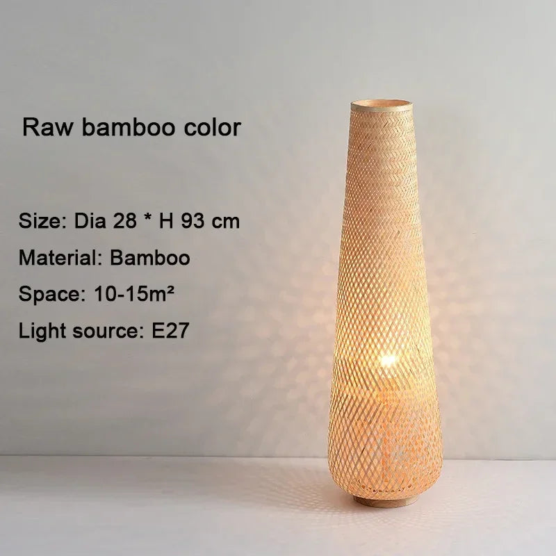 Japanese Style Floor Lamp Tea Room Zen Bamboo Creative Vertical Light Nordic Living Room Bedroom Ins Style Sofa Side Art Lights