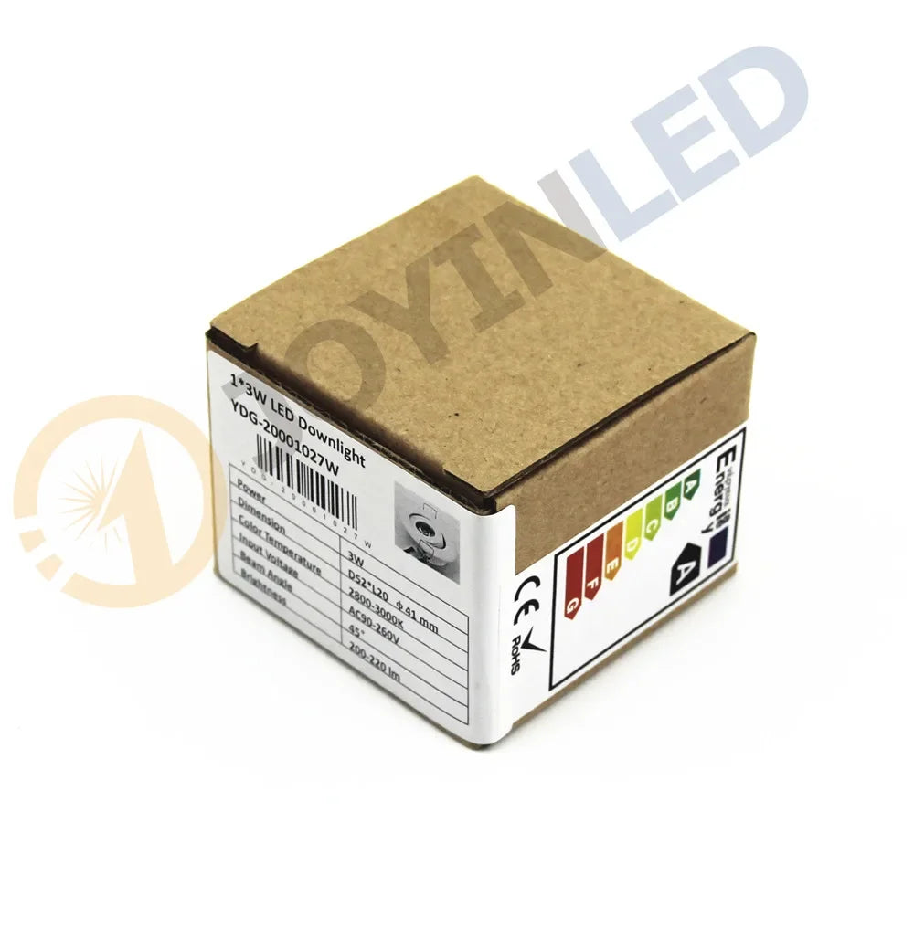 Adjustable Mini Recessed Downlight - 3W COB Small Cabinet Light