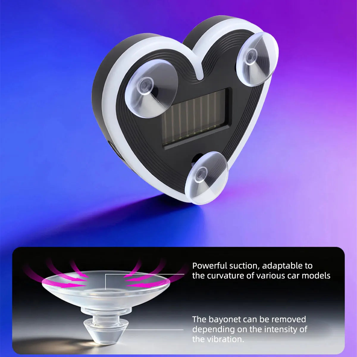 Universal Solar Heart-Shaped RGB LED Car Atmosphere Light - Dynamic Gradient Interior Ambient Decoration Lamp & Vehicle Accessory