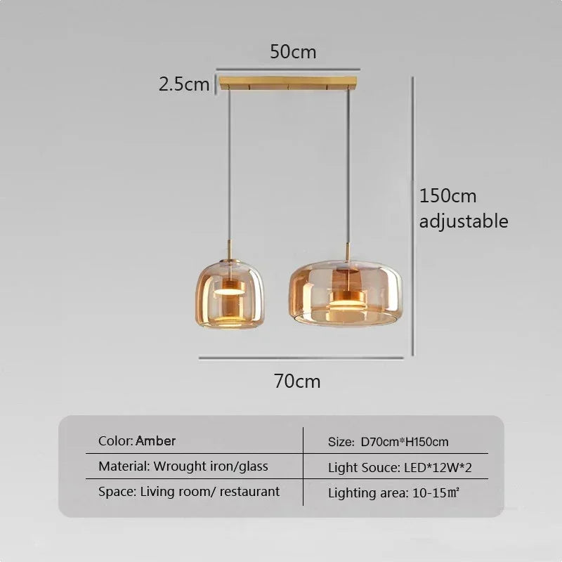 Modern Led Pendant Lights Glass Hanging Suspension Lamp For Dining Room Chandelier Restaurant Kitchen Decor Bedside Pendant Lamp