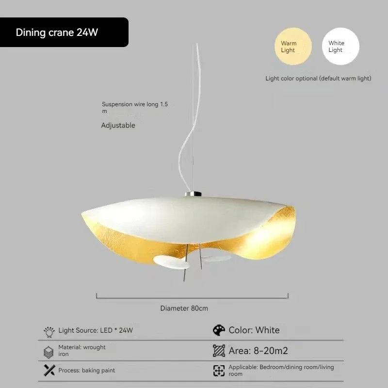 Modern Curved Chandeliers Living Room Restaurant French Hat Art Design Indoor Pendant Lights Home Decoration Eye Protection LED