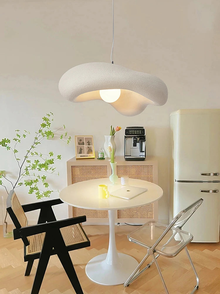 Nordic New Wabi-Sabi Cream Restaurant LED Chandelier Minimalist Bedroom Bar Table Suspend Lamp Homestay Deco Cafe's Hanging Light