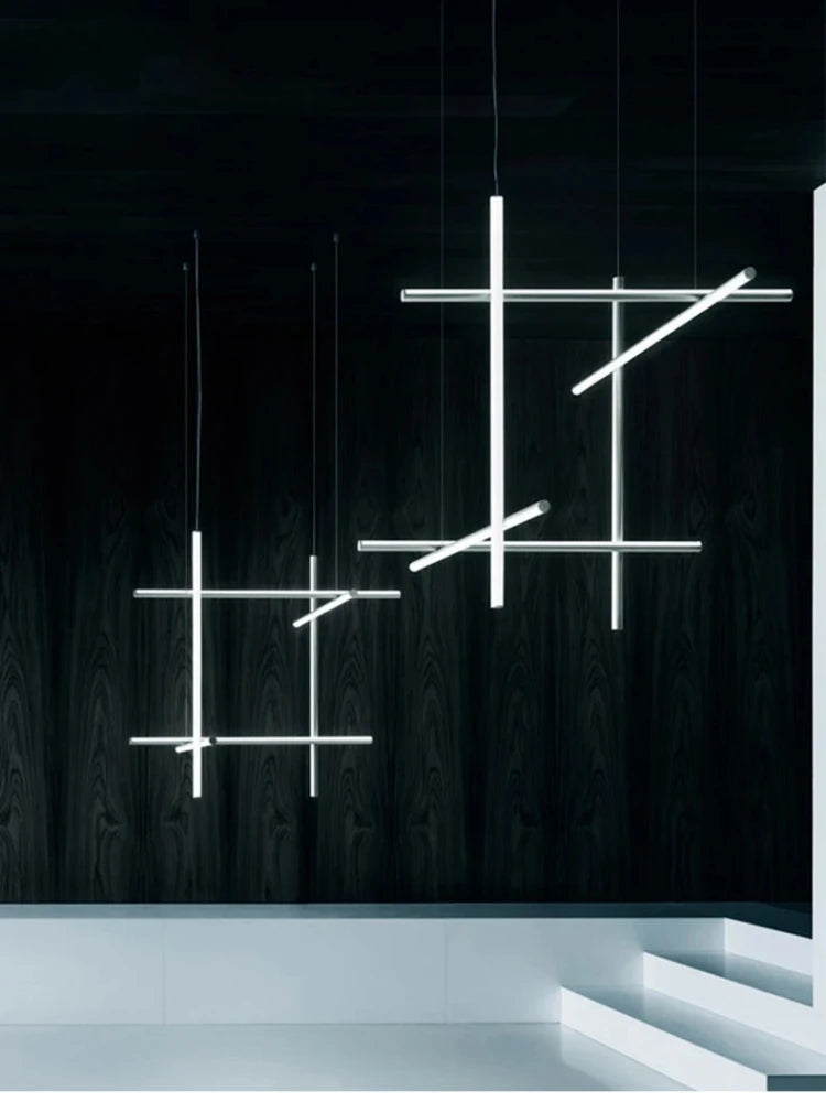 COORDINATES Pendant Light Italy Designer Tube Gold Chandeliers for Kitchen Hotel Staircase Linear scandinavian Pendant lamp