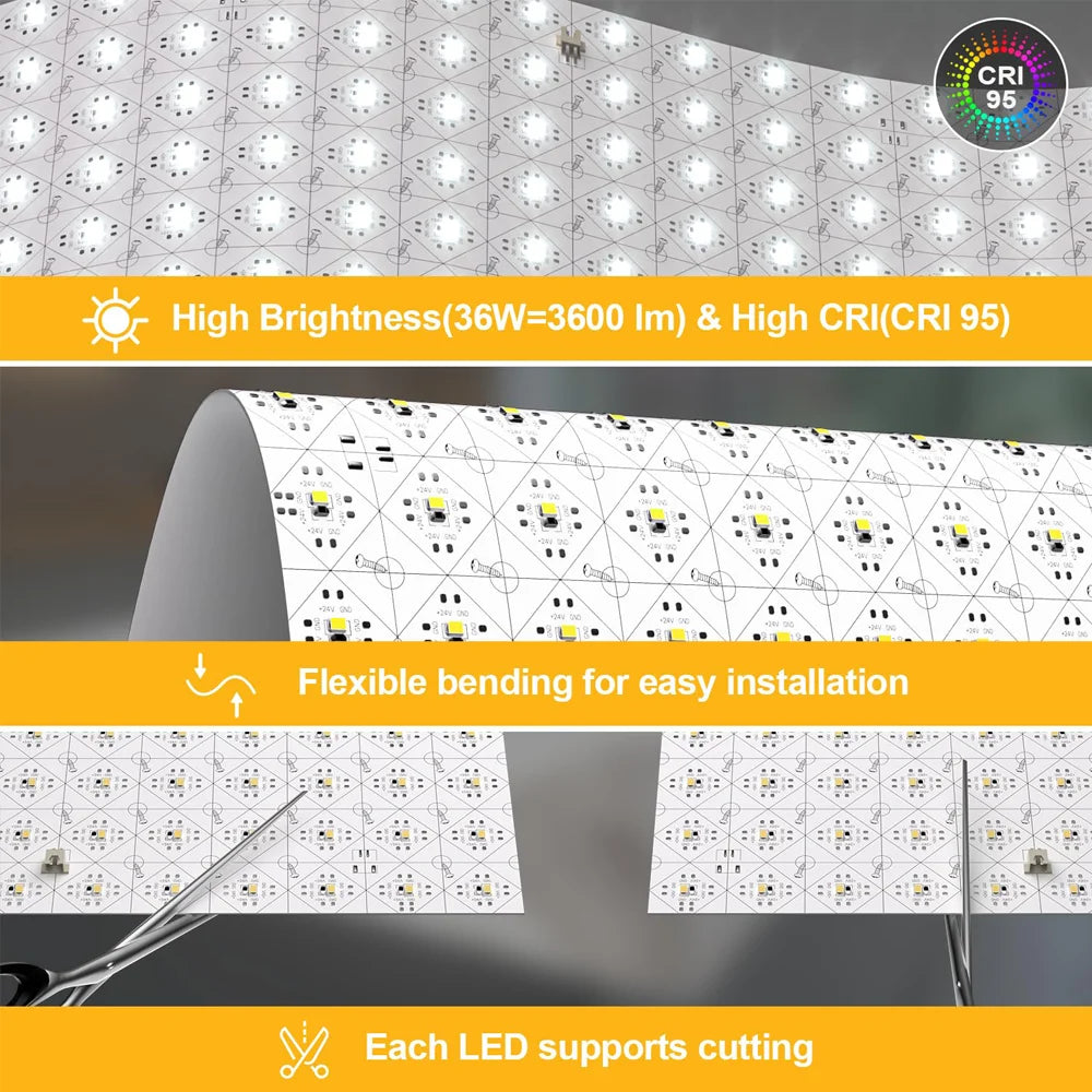 Ultra-Slim V1 LED Dimmer DC24V Flexible LED Sheet (242 LEDs) - Backlight Panel Light for Kitchen Marble Countertop & Advertising