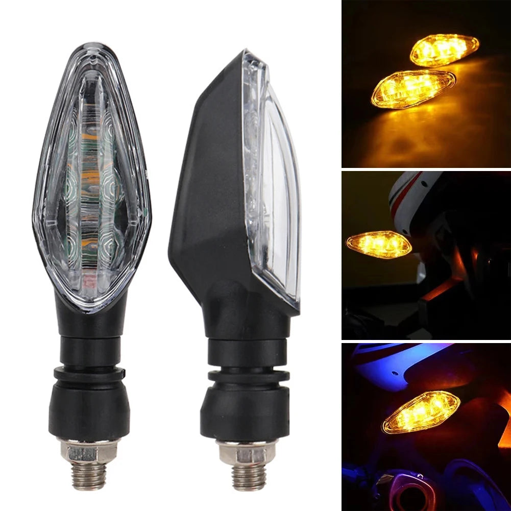 Motorcycle LED Turn Signal Light Amber Flasher Indicator Waterproof Warning Blinker Rear Tail Lights for Motorbike Scooter
