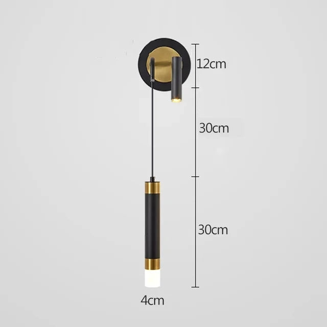 Nordic Luxury Wall Lamp with Reading Spotlight - Modern Linear LED Sconce