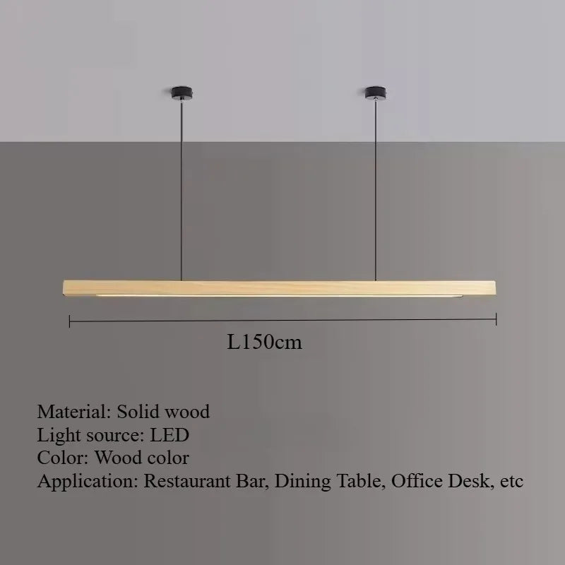 Nordic Walnut Solid Wood Pendant Light LED for Dining Tables, Study Rooms, Bar Counters, Office Desks, Indoor Home Lighting