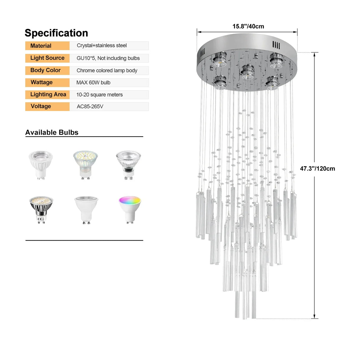 Crystal Droplight Led Pendant Light Modern Loft Stairs Chandelier Hanging Lustre Ceiling Lamp Home Appliance Decor Fixture