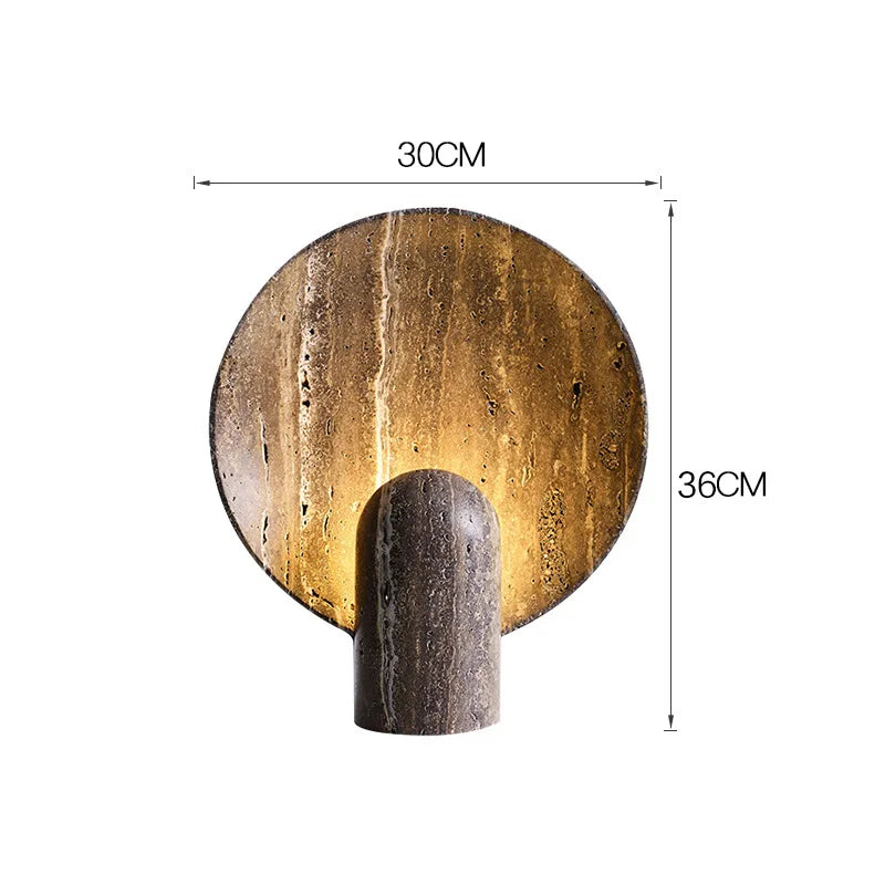 Luxury Nordic LED Desk Lamp | Dark Travertine Style Resin Light for Home Decor