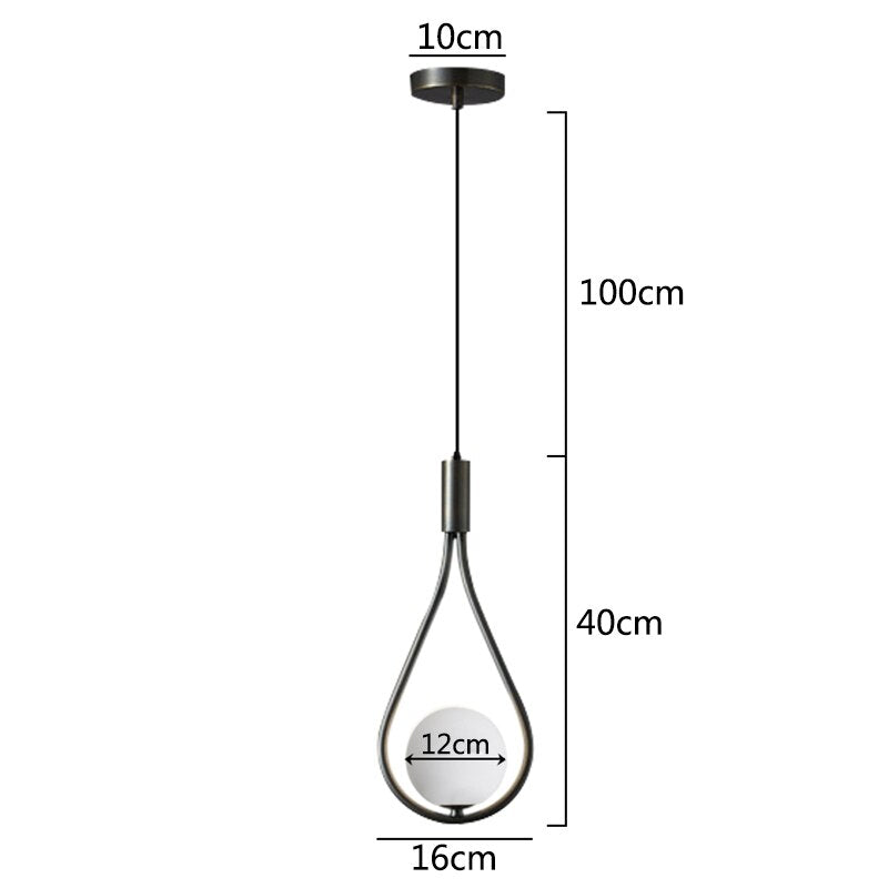 Glass ball brass pendant lighs Nordic bedroom bedside simple home decor Restaurant Bar hanging lamp