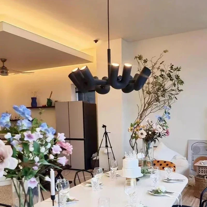 Nordic Creative U Shaped Pendant Light Restaurant Living Room Bedroom Personalized Minimalist Led Designer Decorative Chandelier