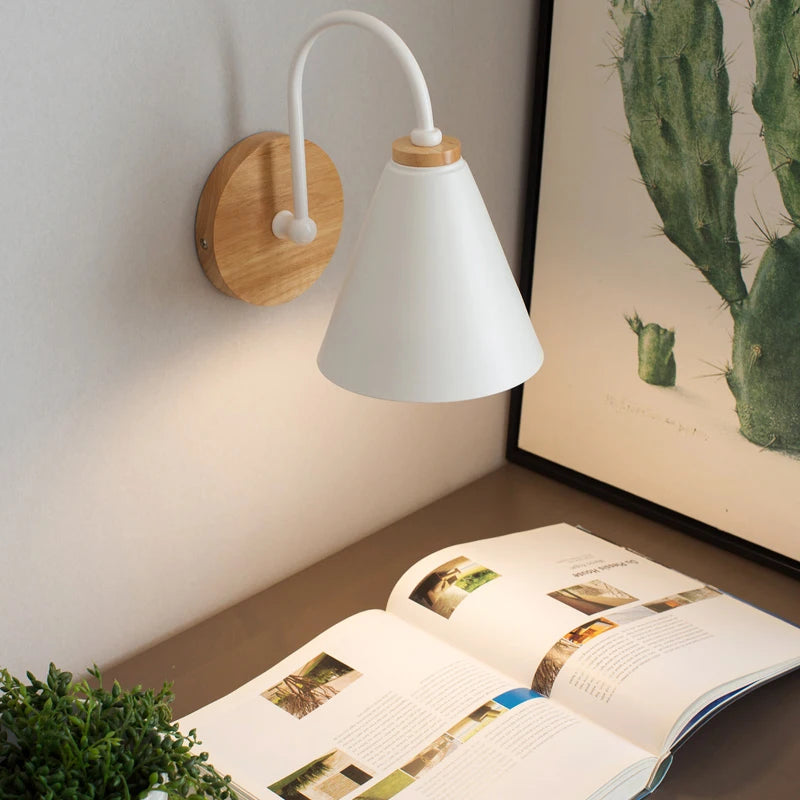 Bedside Wall Lamp Bedroom Wall Light Sconce for Kitchen Restaurant Modern Wall Lamp Nordic Macaroon Sconces Wooden Wall Lights