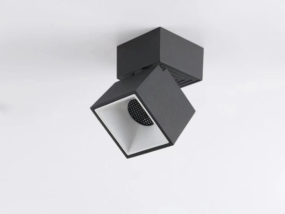Folding Surface Mount LED Spotlight - No-Drill Anti-Glare Ceiling Downlight