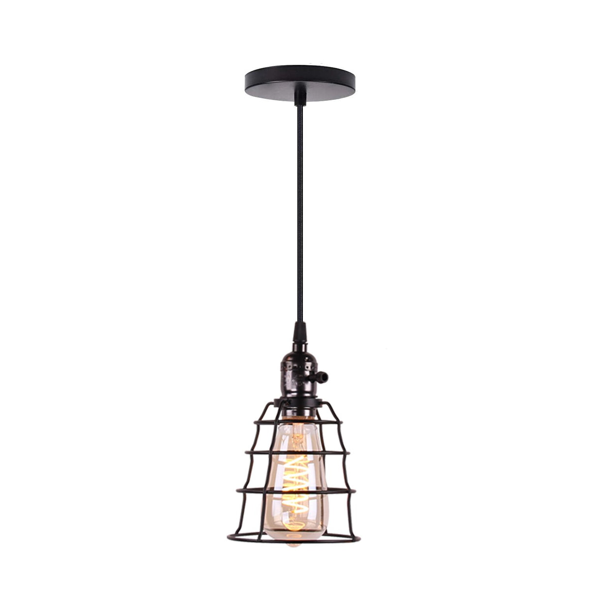 Modern Cage Pendant Light E27 Iron Minimalist Vintage Scandinavian Loft Pyramid Pendant Lamp Metal Hanging Ceiling Lamp Fixtures