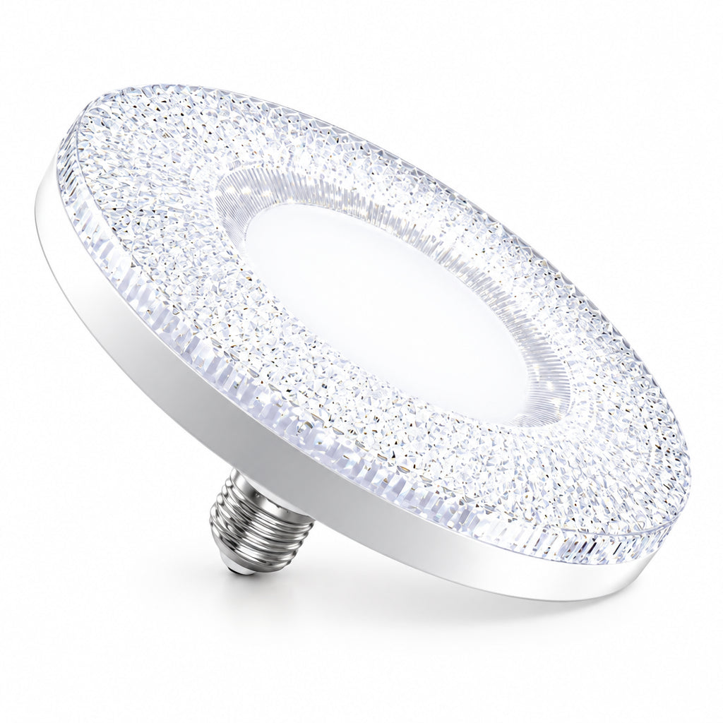 3-Color Crystal LED Light Bulb (E27 Screw Socket) - Super Bright Eye Protection Energy Saving Lamp for Home Living Room & Bedroom Decor