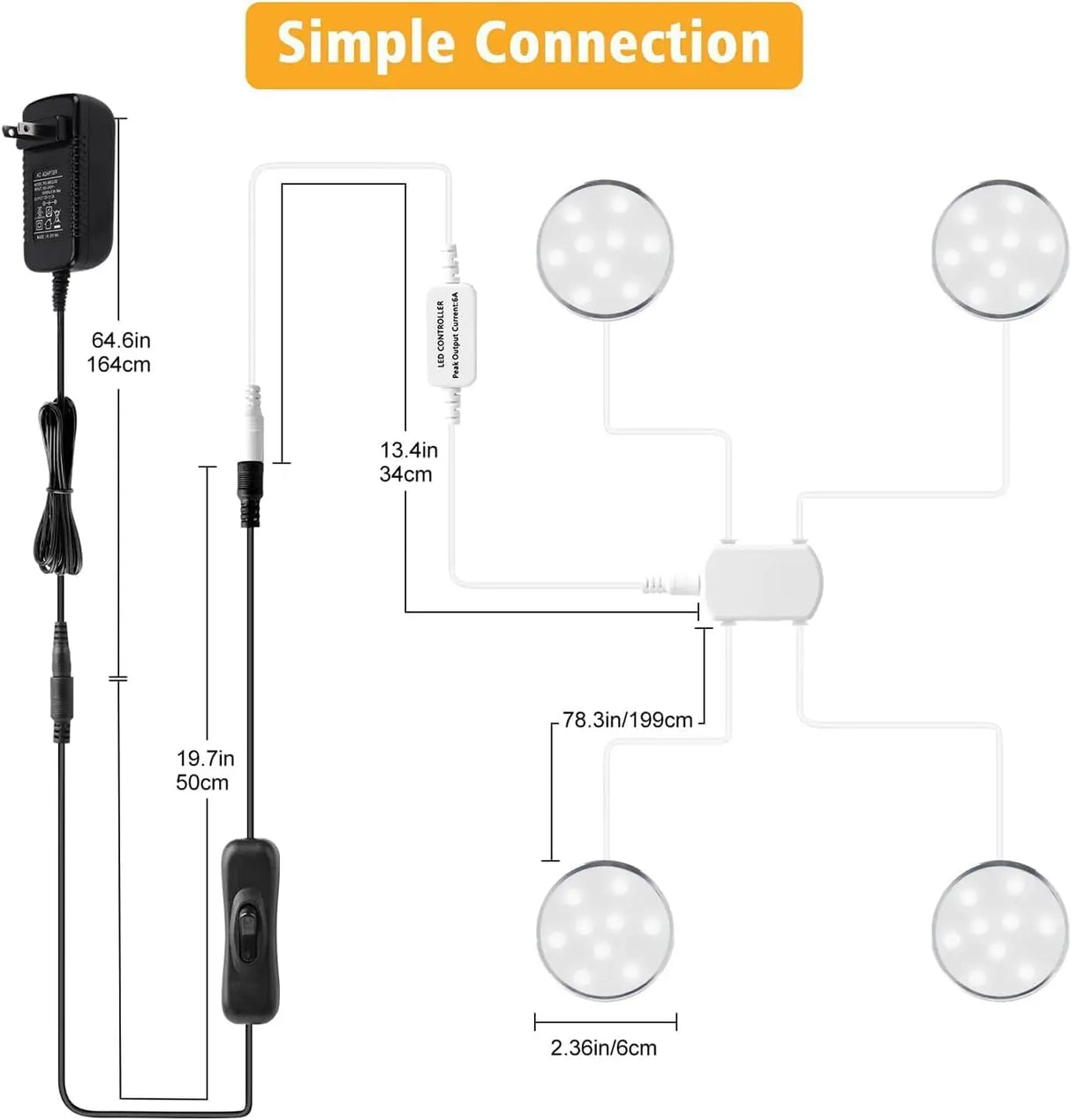 Under Cabinet Puck Lights with Remote,Light Wired, Under Counter Light Fixtures for Kitchen, LED Light for Shelf, Display Case